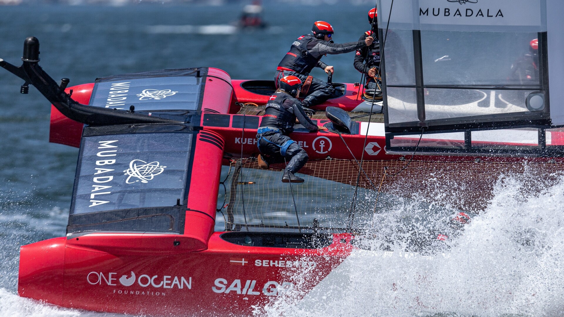 ROCKWOOL Denmark SailGP Team, Season 4, Los Angeles, LA 2023, Foiling, F50, on-board, action, race, Katja Salskov-Iversen, Hans-Christian Rosendahl, Tom Johnson, Tom Johnson, Tom Johnson, Julius Hallström

