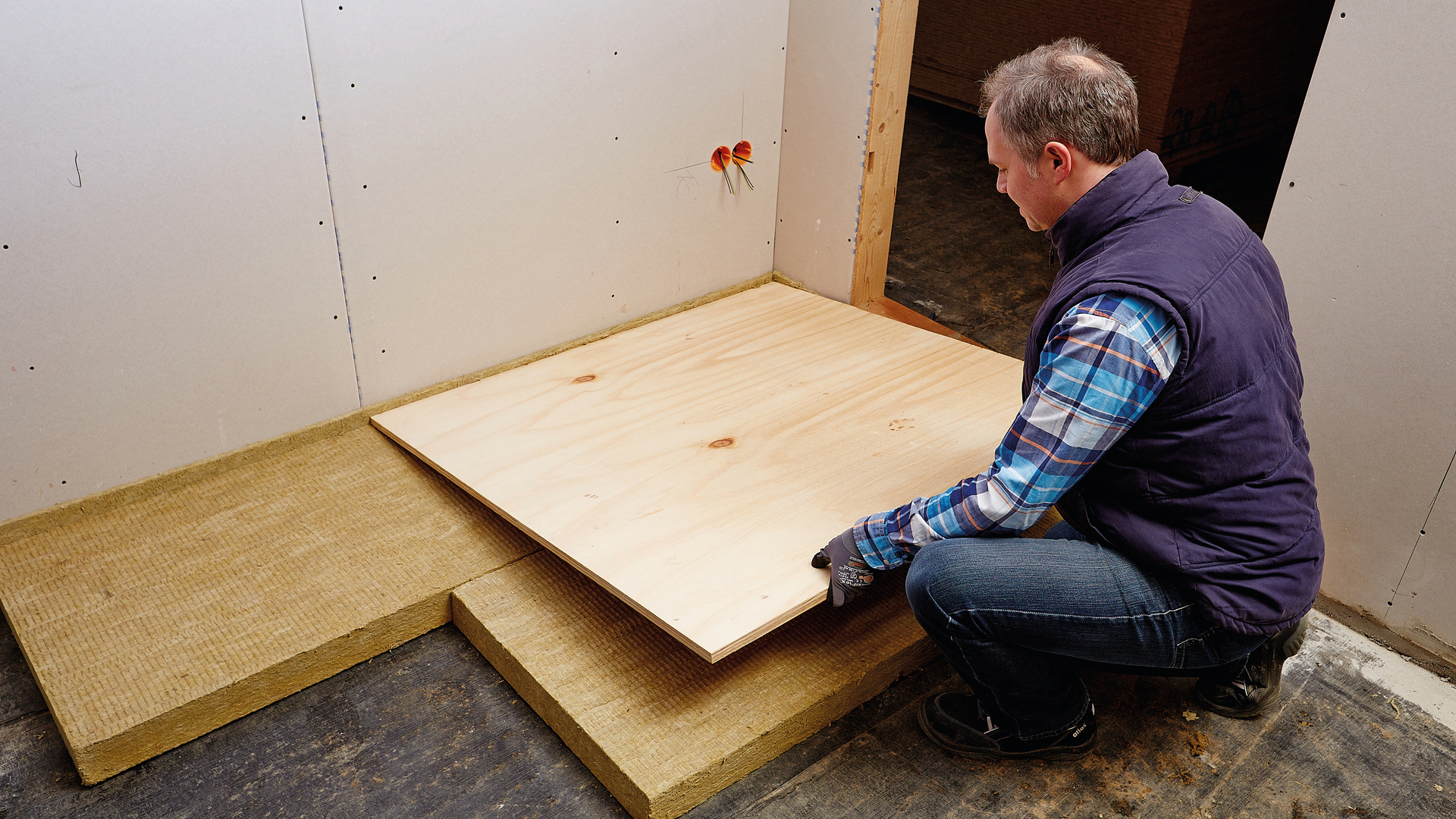 product, floor, impact sound, footfall sound insulation, floorrock te, germany, job 4528